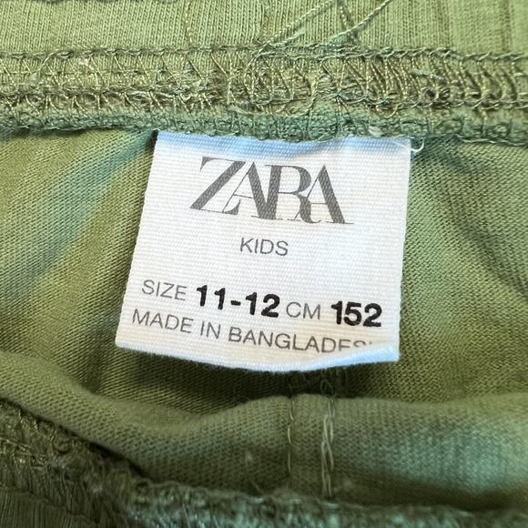 Zara Green Side Stripe Shorts 11-12 - Picture 6 of 7